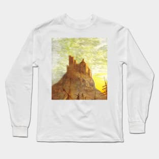 Middle Ages with Castle on the Mountain Long Sleeve T-Shirt